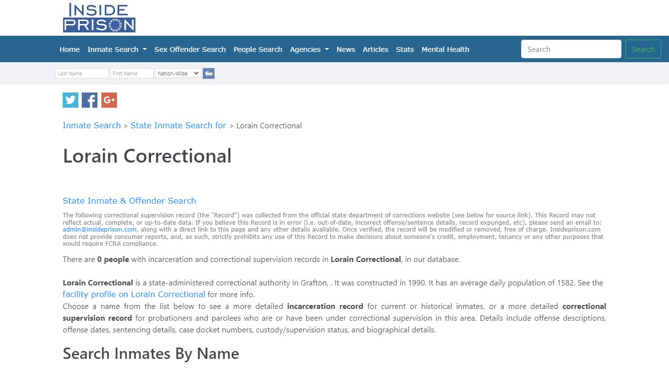 Inmates & Offenders in Lorain Correctional, - Inside Prison